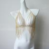 Popular Multi-Layer Fringed Bra Body Chain, Banquet Party Women'S Super Flash Body Chain Accessories