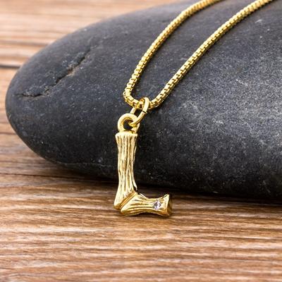 Nidin Hot Sale Women Cute Initial Letter Pendant 26 Letters Charm Necklaces Copper Zircon Family Name Jewelry Personal Gifts