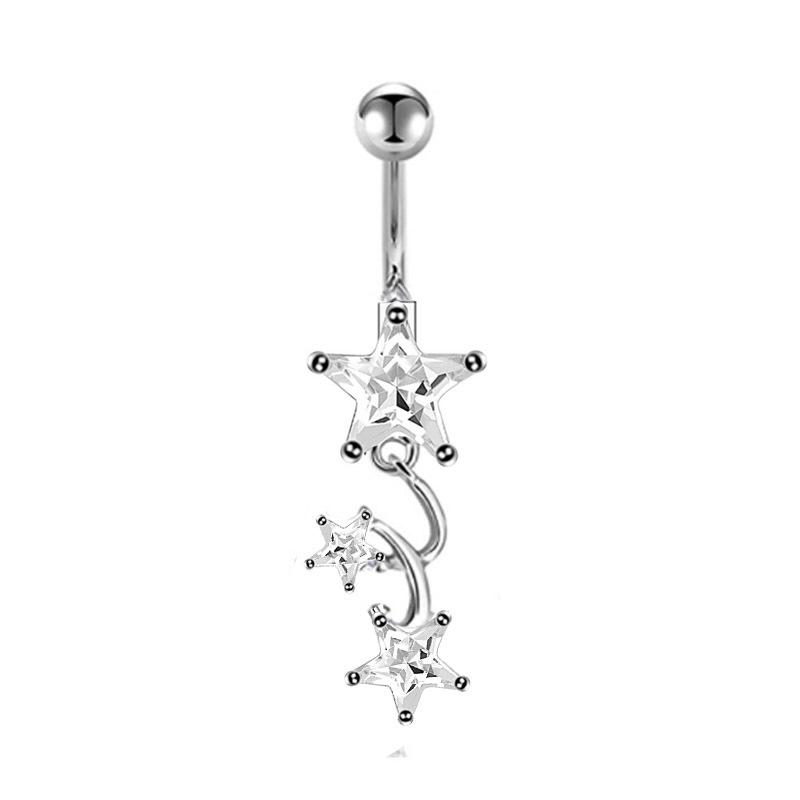 Europäischer und amerikanischer Bauchnabelring aus Zirkonia und Kupfer – Sexy Piercingschmuck