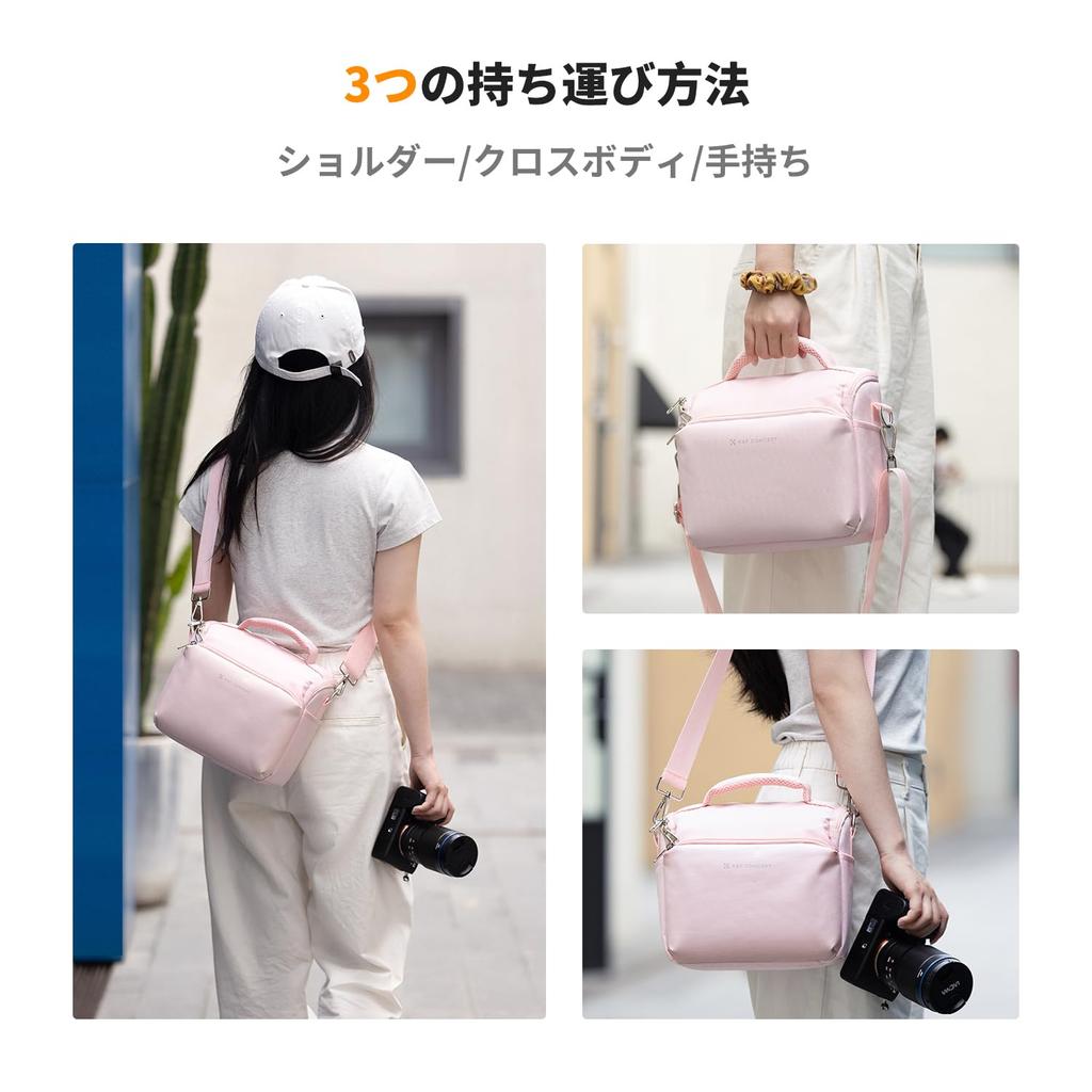 Concept Camera Shoulder Stylish DSLR Camera with Camera Camera Item Storage Photography Compact Pink K&F Bag, Bag, Bag, 5L, Dividers, Water-Repellent,