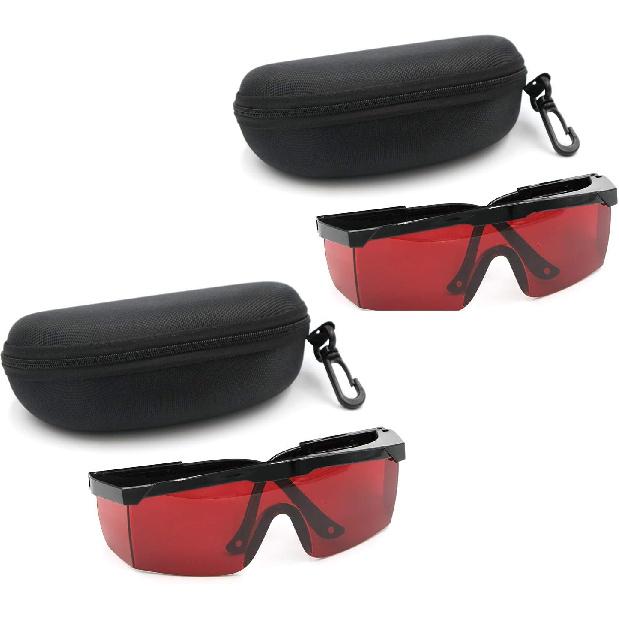 2 SET Goggles Laser Safety Glasses 190nm To 540nm Laser Protective Eyewear With Velvet Box (2pcs Red)