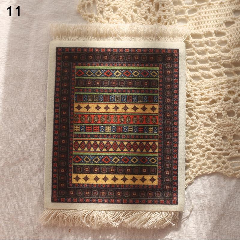 Coasters Cup Pad Persian Mini Woven Rug Mat Mousepad Carpet Ethnic Pattern Cup Laptop With Home Office Table Decor Craft Table