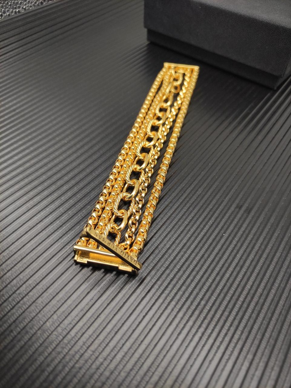 DY High-Quality Silver-Plated 29mm Multi-Row Bracelet, Gold-Plated 29mm Bracelet, Jewelry Wholesale 19cm золотой