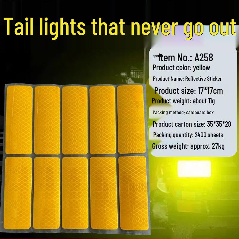 Multi-functional Waterproof Reflective Safety Stickers for Cars - Anti-collision Nighttime Visibility Strips