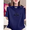 High-end Women's Letter Print Short Sleeve Round Neck Loose Slimming Casual T-shirt