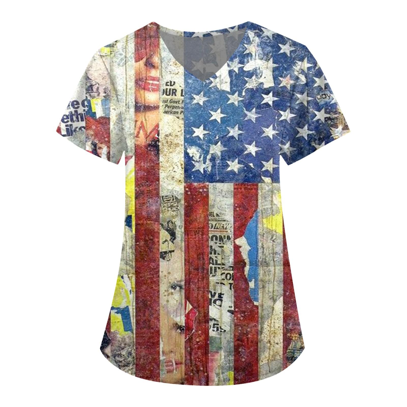 

Женский топ с карманами и карманами на День независимости с короткими рукавами и v-образным вырезом XL жёлтый