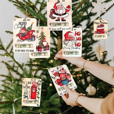Christmas Money Holders Gift, Christmas Money Holders For Cash,Wooden Christmas Money Holder Gift,Christmas Money Holders Hanging Decor