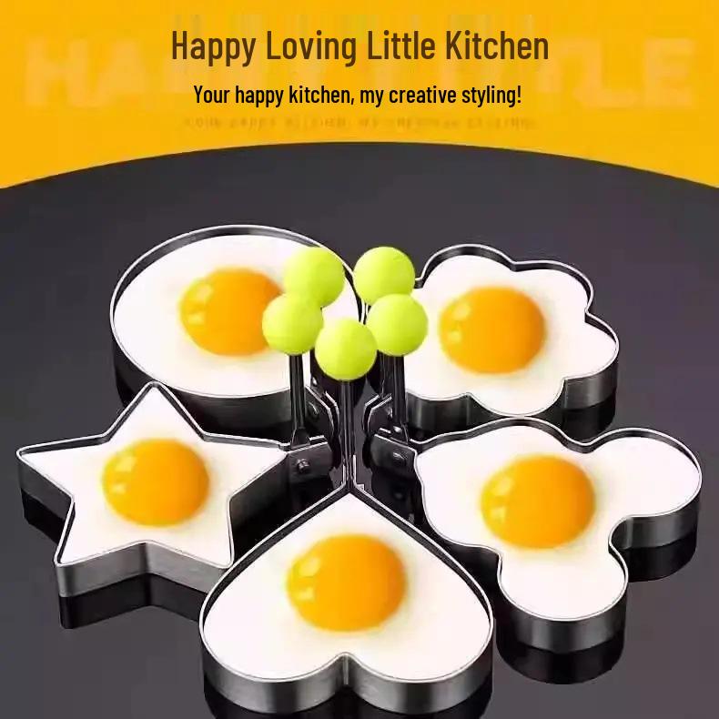 

Heart-Shaped Non-stick Egg Fryer Mold - Set of 2, Stainless Steel