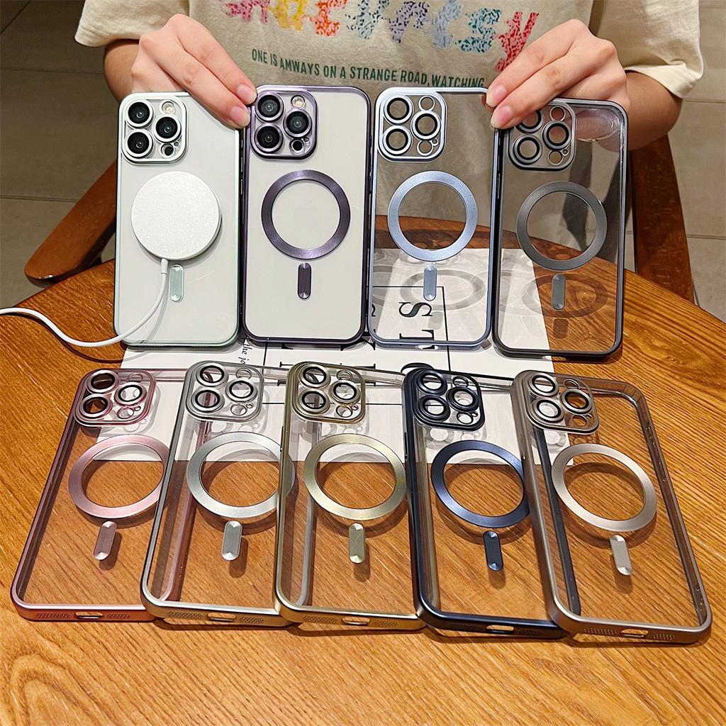 For Apple 16promax Phone Case Titanium Matte for Apple 14/15 Magnetic Transparent Cover 13 All Inclusive