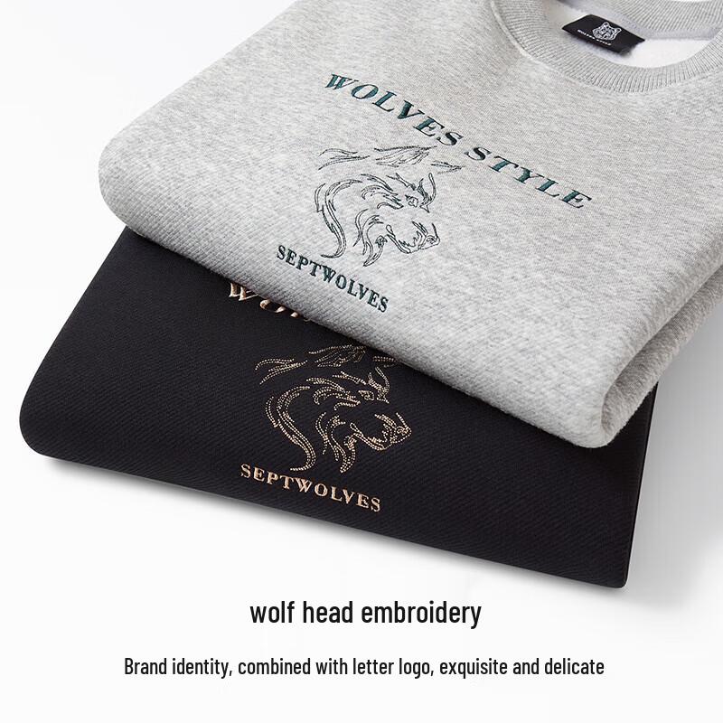 SEPTWOLVES Men's Winter Fleece Pullover Sweatshirt