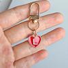 1PC Lobster Buckle Gift Metal Party 26 English Letters Keychain Marker Heart Shaped Red Love Keychain Design DIY Creativity