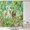 Tropical Plants and Animals Print Shower Curtain Waterproof Shower Curtain Bathroom Partition Curtain Bathroom Decor Accessories