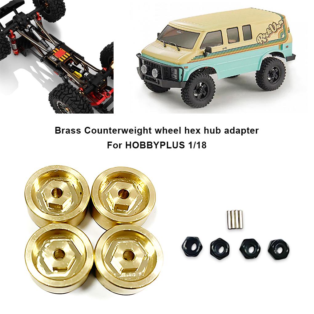 RCGOFOLLOW 4piece Brass Strong Wheel Hex Mount For 1/18 Adapter HOBBYPLUS 1810178 RC Car Part RC Car Accessories