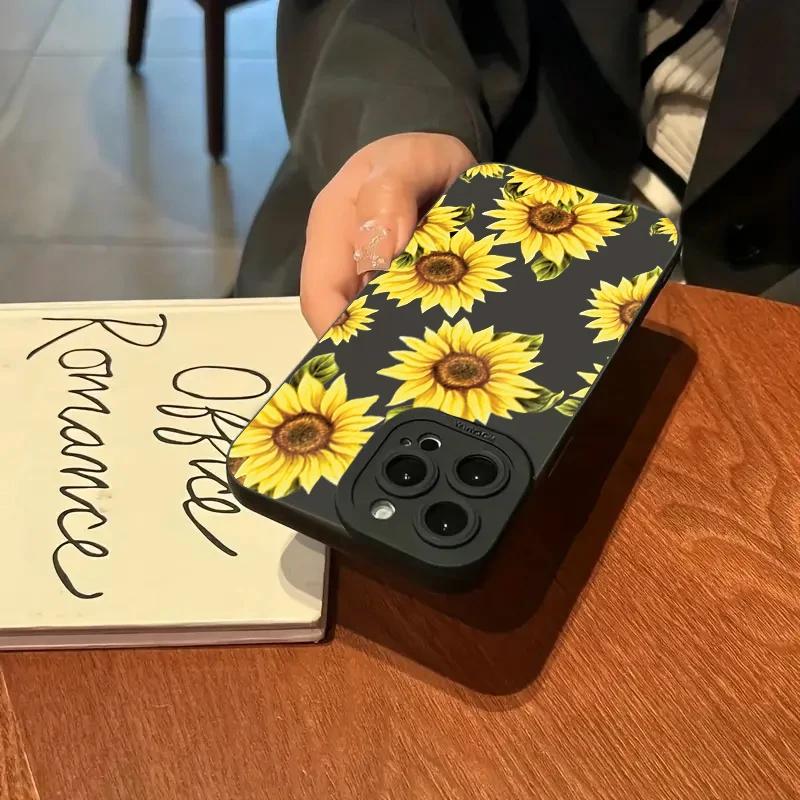 Cute Sunflower Silicone Phone Case For  Redmi 12 4G 13C Redmi Note 13 12 11 Pro Plus 13 12S 11S 11 10S 10 Shockproof Cover