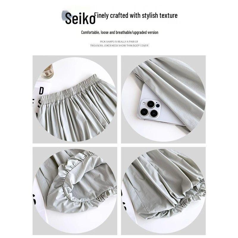 2024 Women's Summer White High Waist Puff Shorts