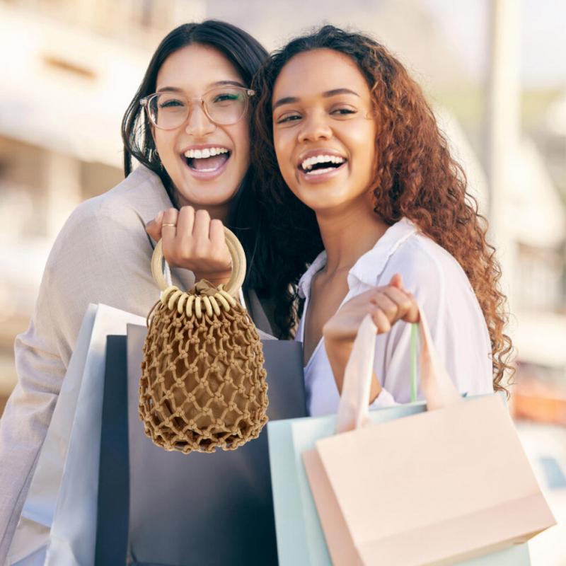 Woven Bag Net Bag Wooden Miss Mini