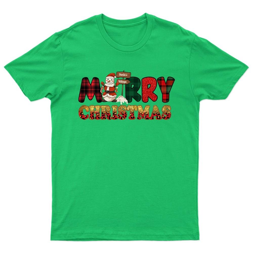 Merry Christmas Santa Village TShirt Unisex Gift Retro Funny Unisexs Vintage