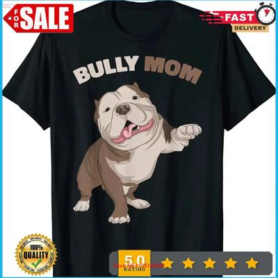 American Bully Mom Dog Mama Funny Unisex Unisex T Shirt Vintage Stretched Graphic Unisex Streetwear Casual Fashion