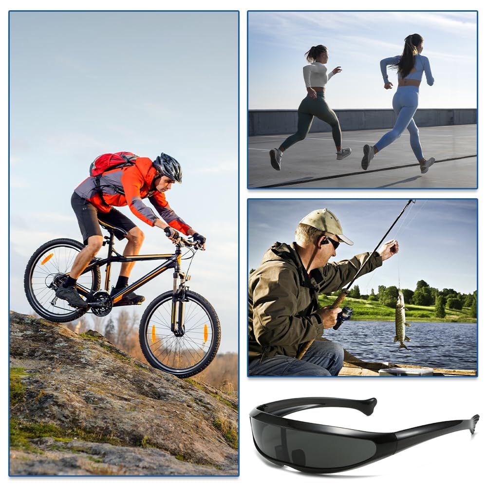 Polarized Sunglasses for Nighttime Driving, Fishing, Cycling, and Running. Black.