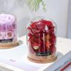 Mini Glass Dome with Preserved Flower - Ideal Gift for Mother's, Women's, Teacher's Day, Valentine's & Christmas
