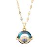 Devil'S Eye Necklace Female Premium Personality Versatile Round Blue Eye Pendant Ornament