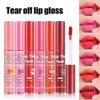 Peel Off Rose Red Lip gloss Lip Outline Contour Tattoo Lip Stain Waterproof Transfer Resistant Tear Off Peel Off Lipstick Makeup