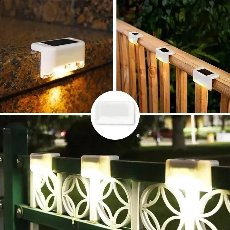 4-20PCS Solar Deck Lights Outdoor IP65 Waterproof Solar-Powered Garden Lamps for Railing Stairs Steps Fence Yard Patio Pathway