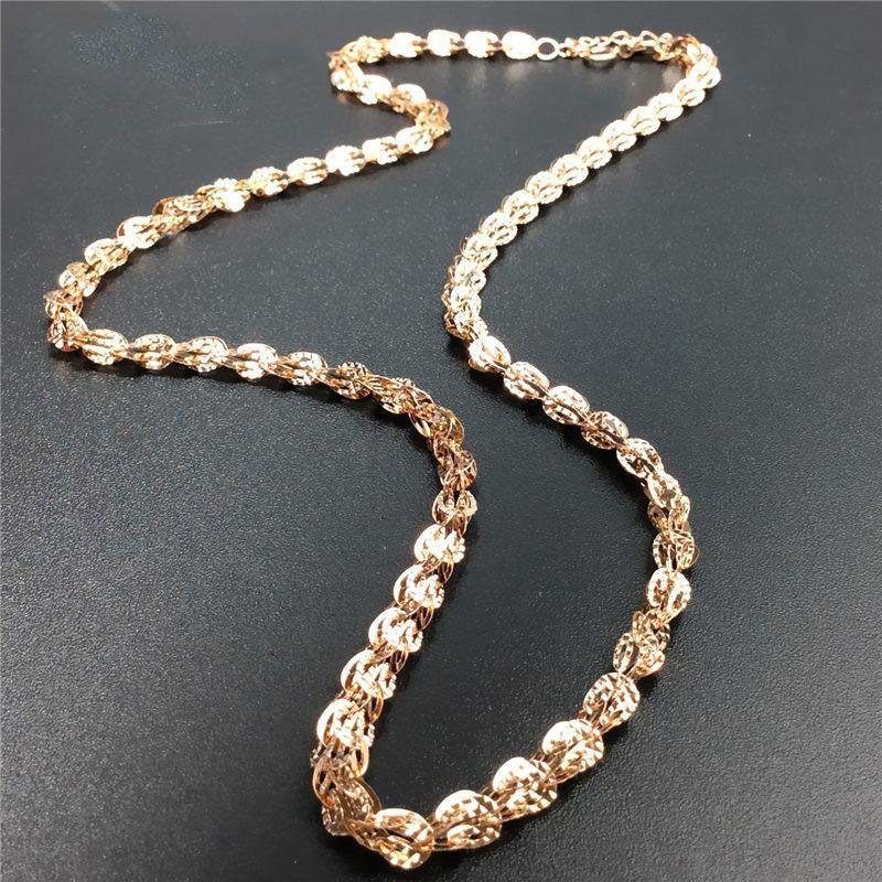 Purple Gold-Plated Rose Gold Phoenix Tail Shining Necklace Light Luxury Temperament High-End Color Gold Luxury Chain