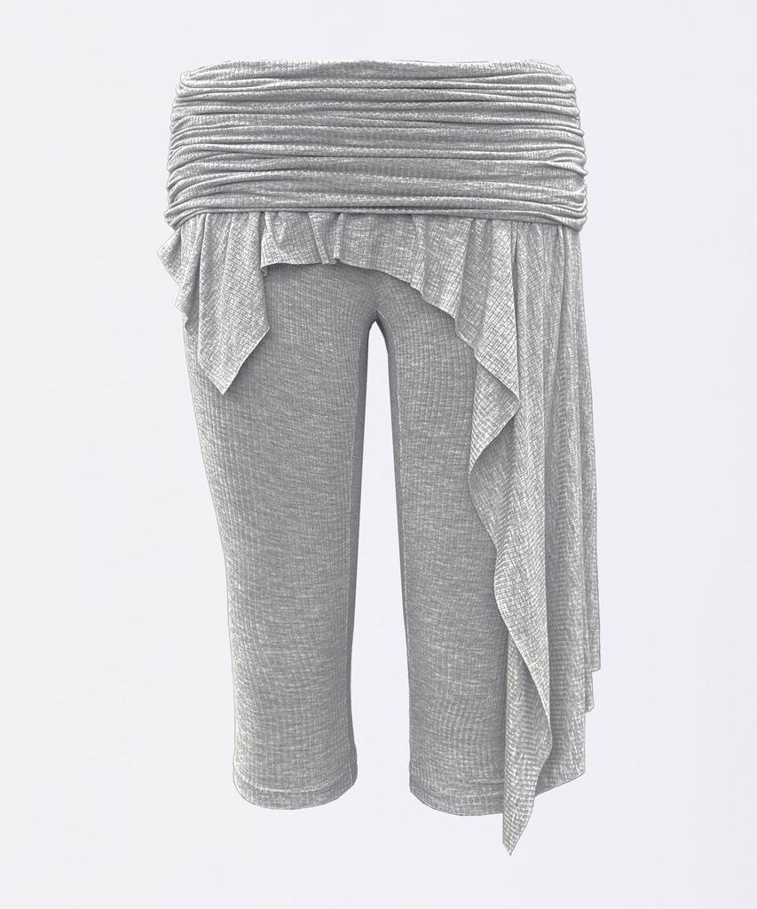 SCULPTOR Asymmetric Skirt Leggings Melange Gray