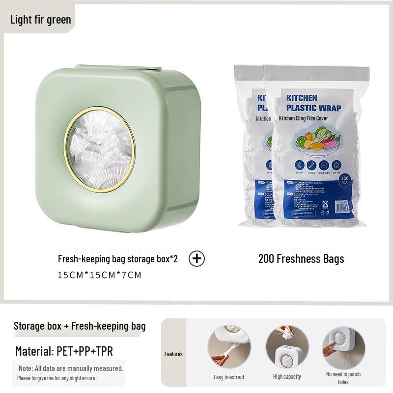 Wall-Mounted Cling Film Dispenser & Storage Box Organizer