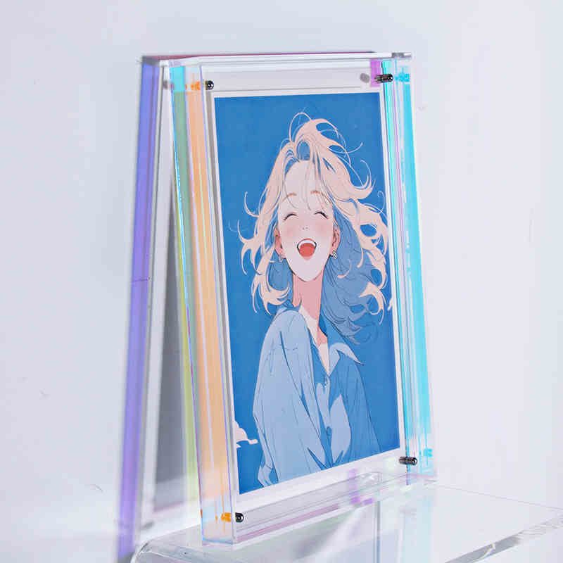 Floating Picture Frame Acrylic Frames for Wall Mounted Tabletop Standing Decorative Photo Frames Neon Translucent Hanging Frame