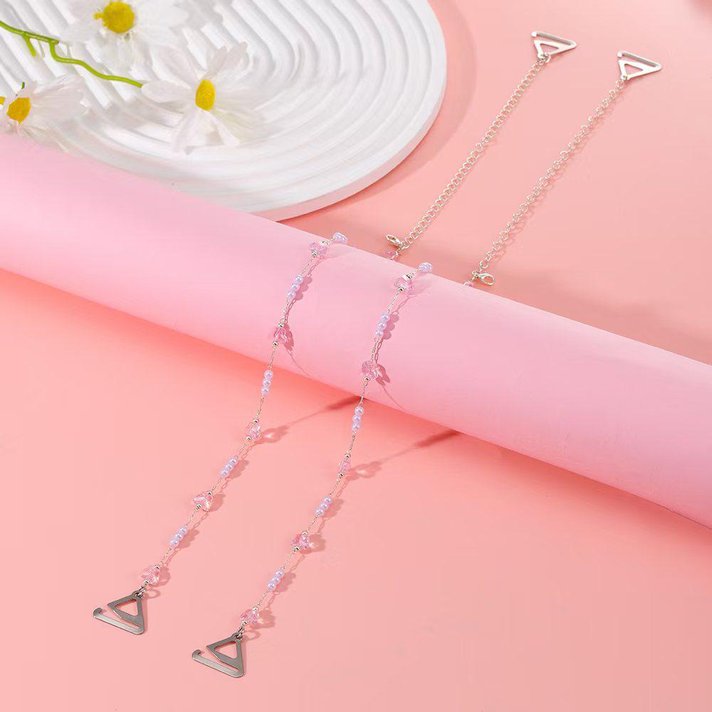 Pearl Rhombus Sling Dress Strap - Fashionable Metal Shoulder Chain Accessory