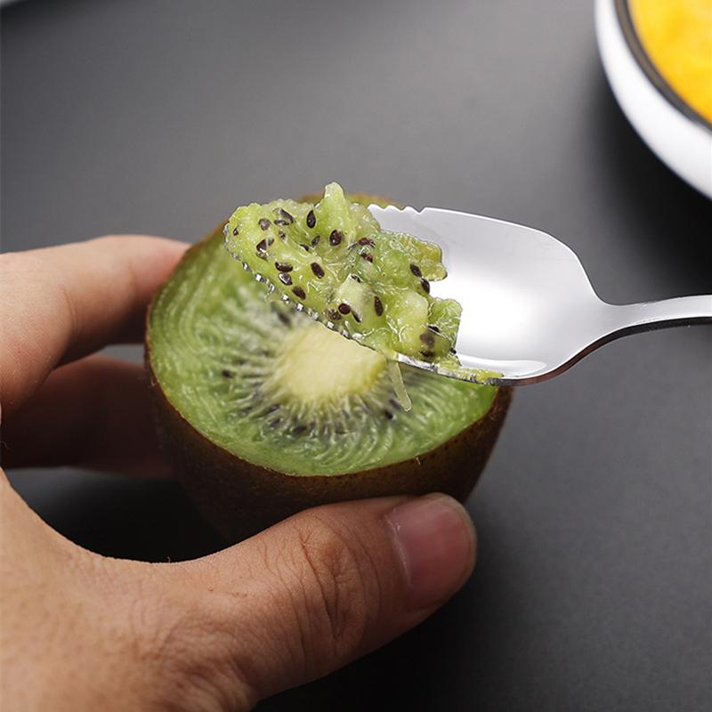 Stainless Steel Fruit Grapefruit Spoon Serrated Edge  Ice Cream Dessert Tea Coffee Stirring Spoon Kitchen Cutlery Tableware