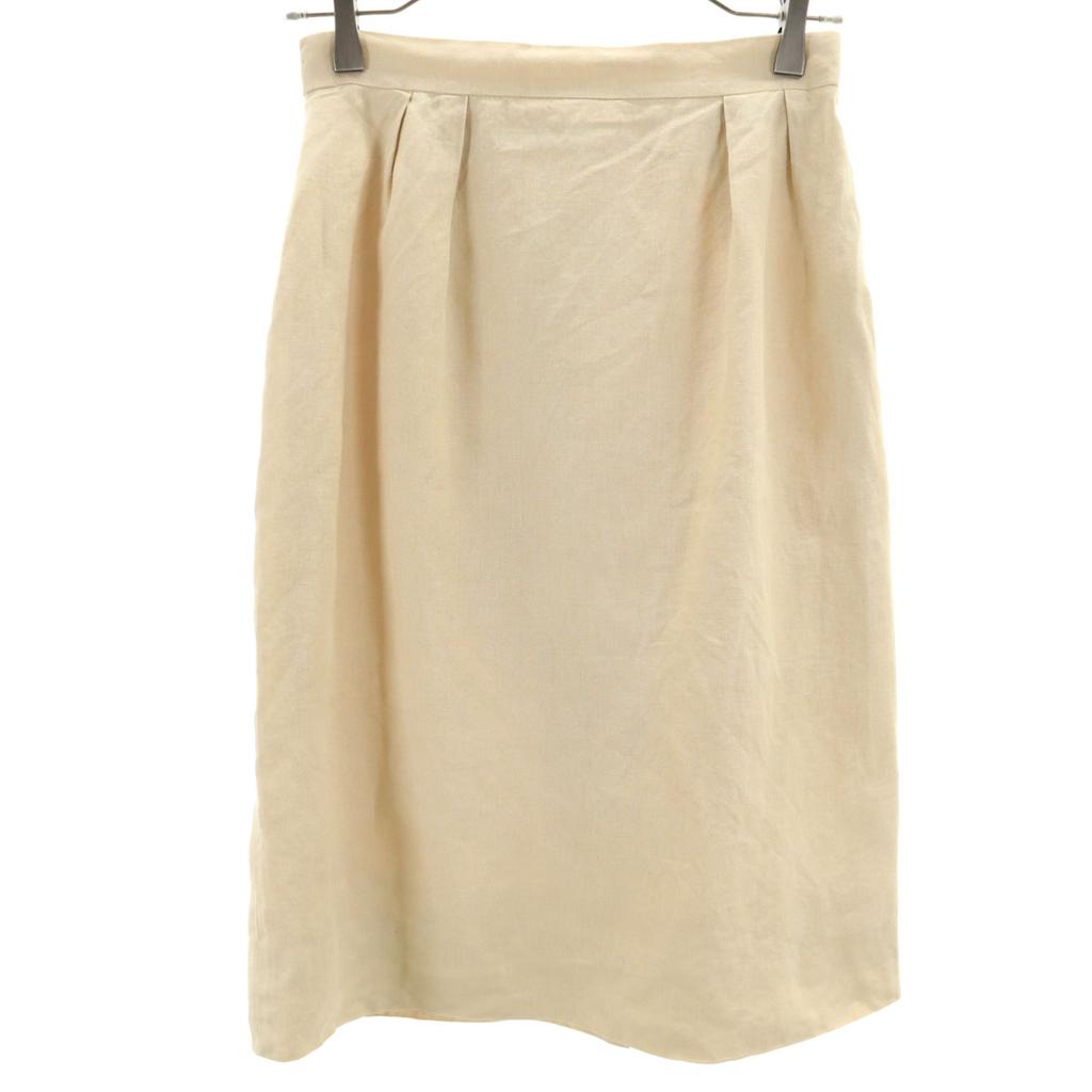 CELINE French linen Midi length Tight Skirt 38 beige Women Used