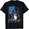Fishing Art For Men American Flag USA Fishing Lover Funny Gift T-Shirt