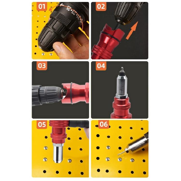 Rivet Nut Drill Adapter Kit Rivet Guns Tool Air Riveter Cordless Adapter Electric