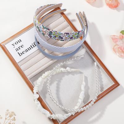5er Set Mode Damen Kopfschmuck Stoff Haarband Stirnband Mädchen Haarband Haarreif Weibliches Haarschmuck Kopfbedeckung