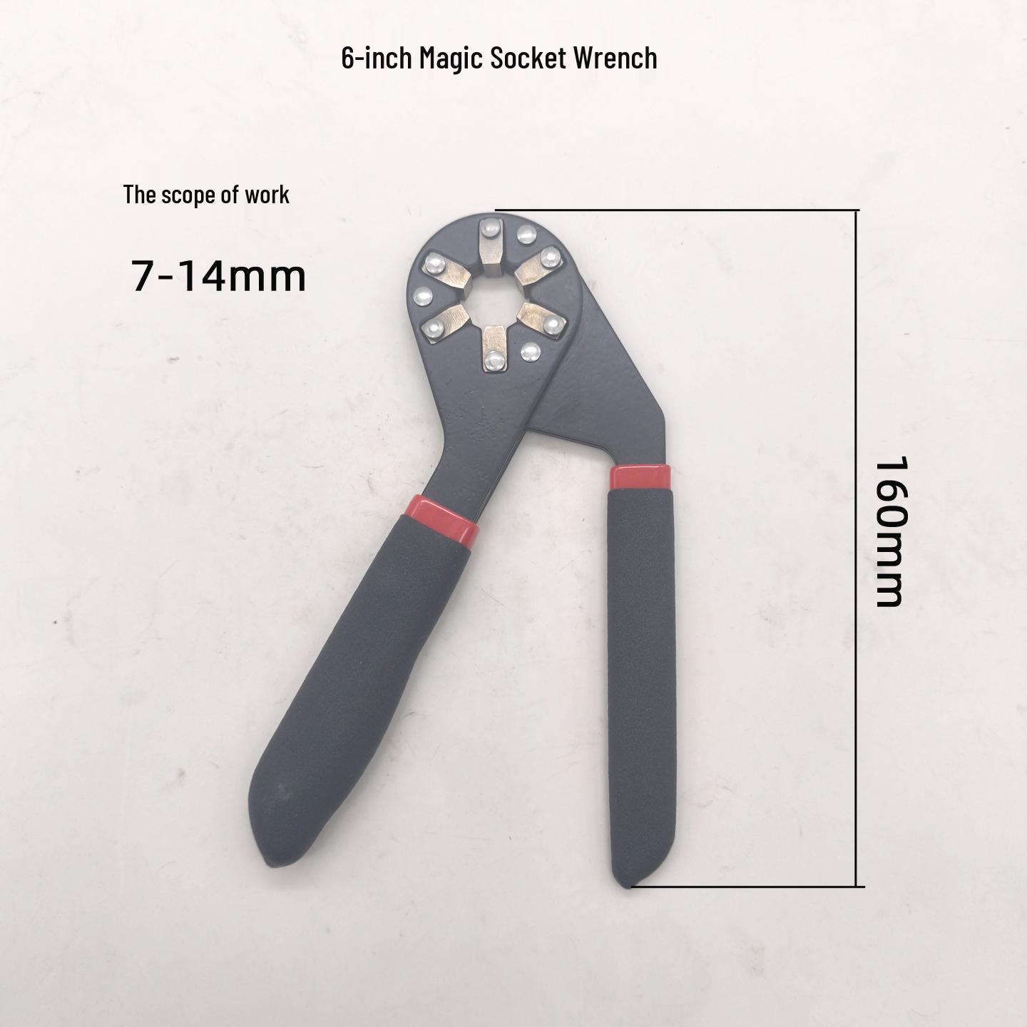 Magic Adjustable Hex Wrench: 6  & 8  Multi-purpose Socket Clamping Tool