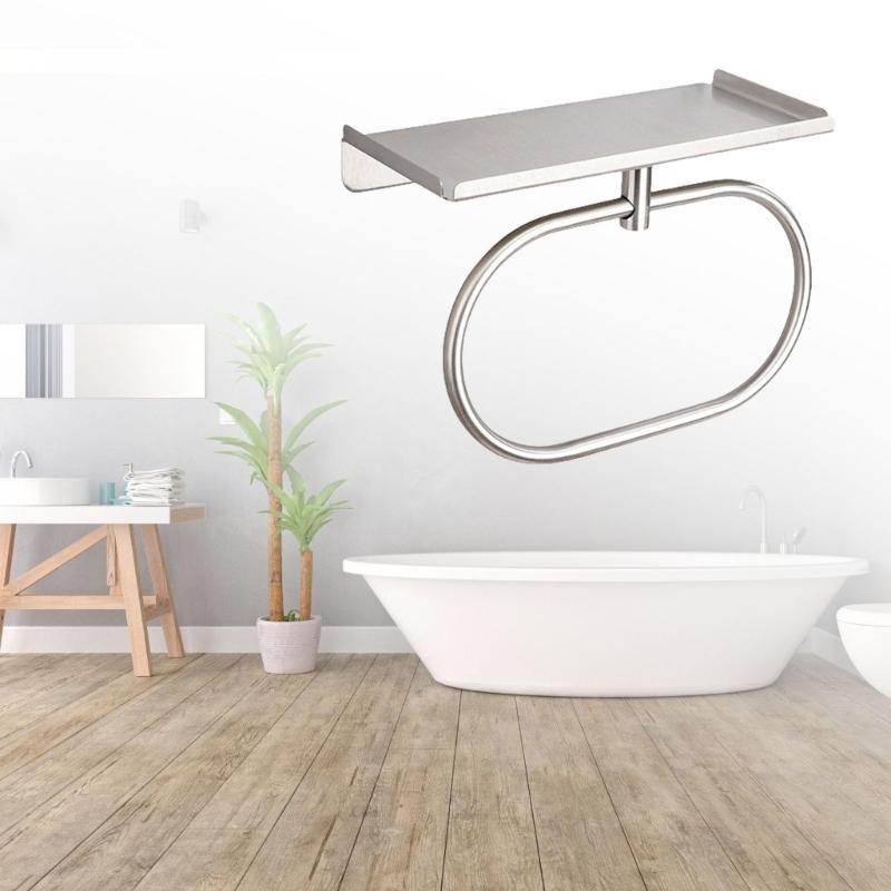 Modern Towel Rings Bathroom Storage Solution Sturdy Stainless Steel Construction Fit Various Wall Types Daily Use