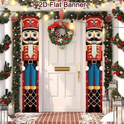 Nutcracker Soldier Door Banner Decor 2026 Christmas Decorations for Home Xmas Hanging Ornaments Navidad Noel Gifts New Year 2026