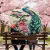 1PC Peacock Flowers Automatic Open/Close Umbrella with Windproof, 8-Rib Sturdy Canopy, Durable Ribs, Fashionable Design,1297a