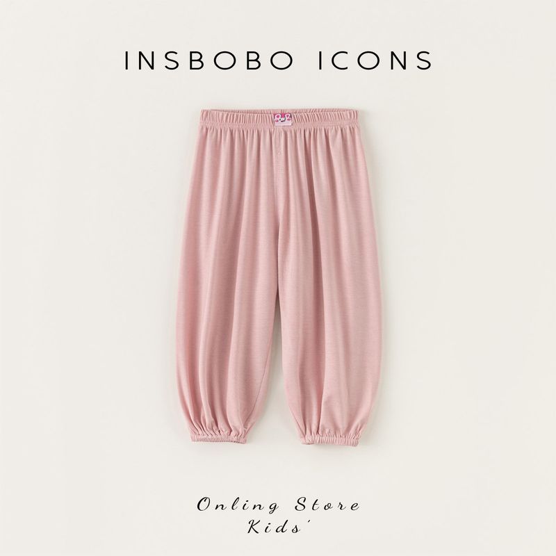 Insbobo Girls Summer Pants Children s Jogger Pants New Solid Color Girls Casual Pants Stylish Leggings Summer Pink 80 cm