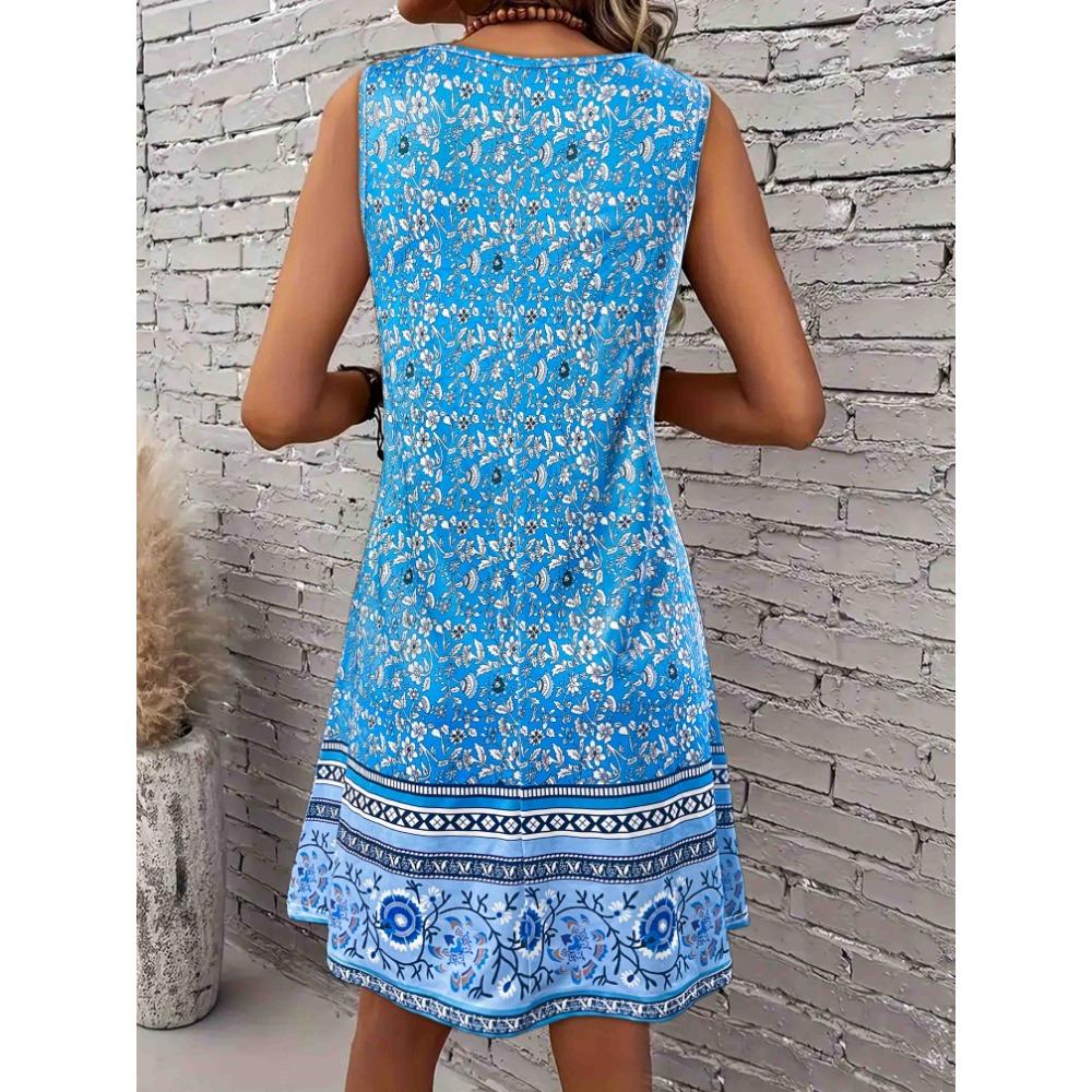 Sun Dresses for Women  Vacation Pleated Summer Dress Trendy Spring Beach Coverups Sleeveless Tank Tshirt Sundress