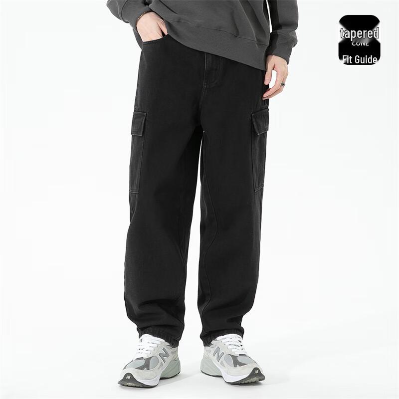 Mark Fairwhale Men's Straight-Leg Denim Cargo Pants