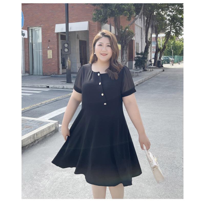 

Летнее драпированное платье с круглым вырезом, элегантное, для делового стиля, приталенное, женское платье с рукавами-буфами 7XL чёрный