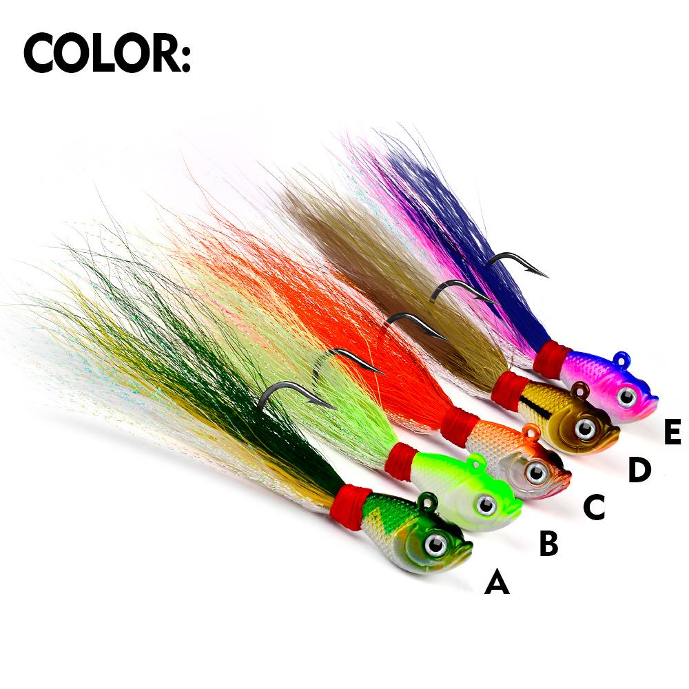 VIB Metal Jig Sinking Lure with Feather Hair Hook