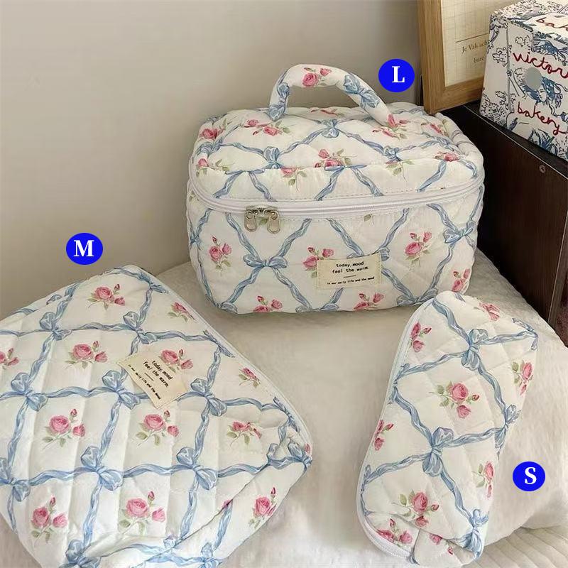 LG Multifunctional Portable Makeup Bag, Quilted Large Capacity Cosmetic Storage Three-Piece Set, Partitioned Storage Travel Toil S