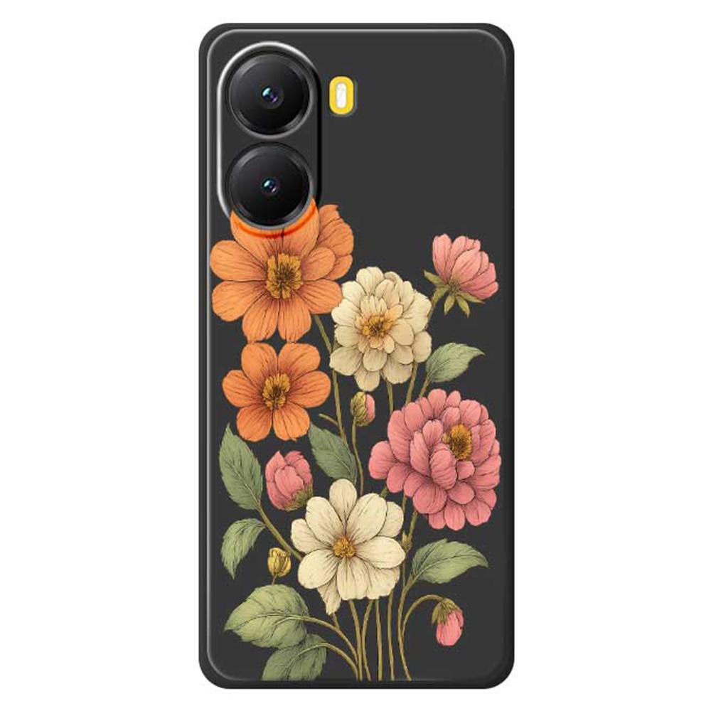 Für Xiaomi Redmi Turbo 4 5G/Poco X7 Pro 5G Hülle Schöner Blumendruck Gerade Kante TPU Handy-Rückseite