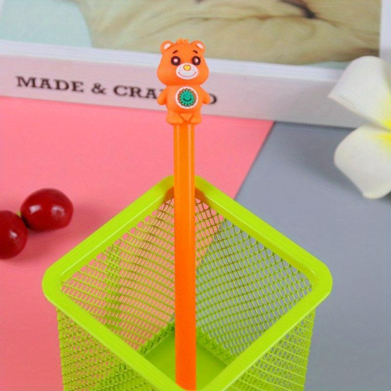 

Back to school season 100pcs 0.5mm Multiple colors cartoon bear shape Black neutral pen, Cute style School exam Prizes pen gift office files signature оранжевый