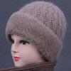 Hat Women's Winter Warmth and Thick Velvet Old Lady Rabbit Woolen Hat Mother Hat
